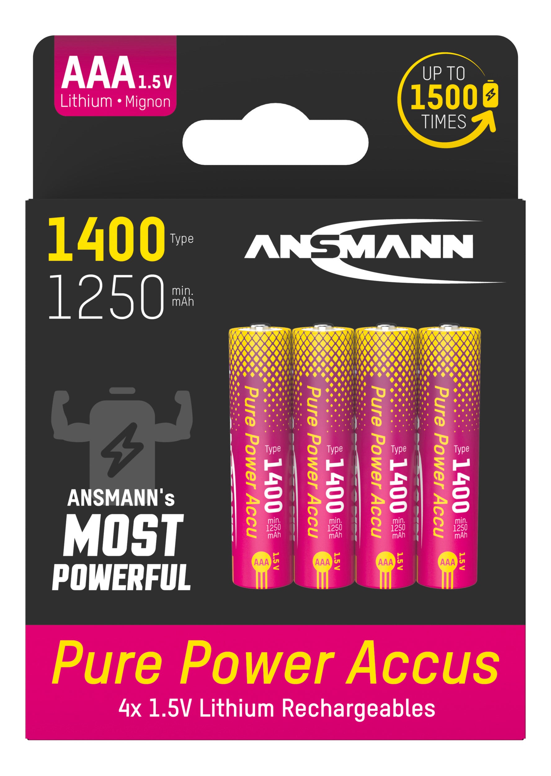Ansmann Pure Power AAA 1400 mah Li-Ion 4pk