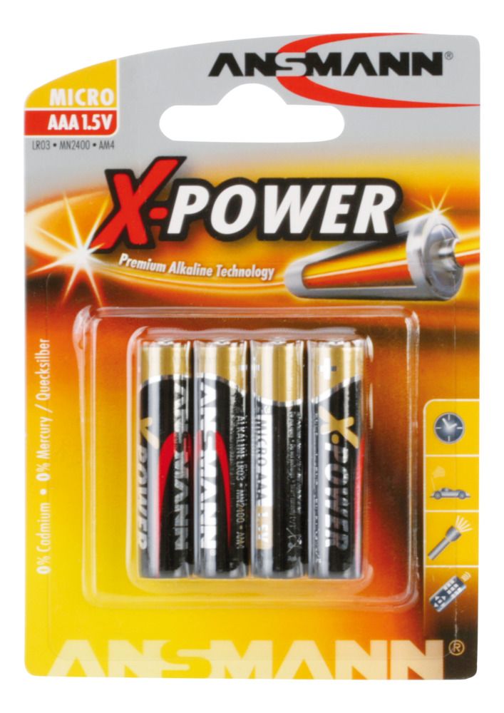 Ansmann AAA X-Power Premium Alkaline 4 pk Blister 5015653