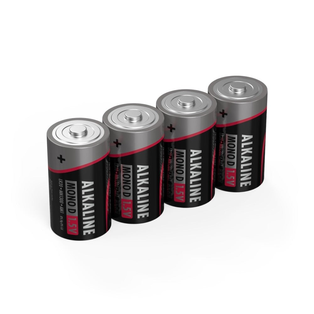 Alkaline Battery D Cell, 4 pk- shrink-wrapped