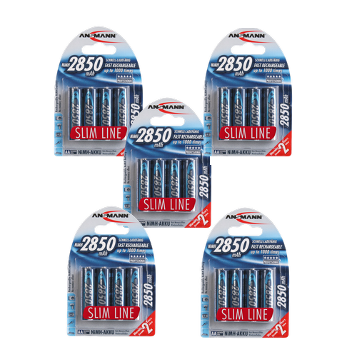 Ansmann AA 2850 mah High Capacity Slimline Rechargeable Battery 4-pk