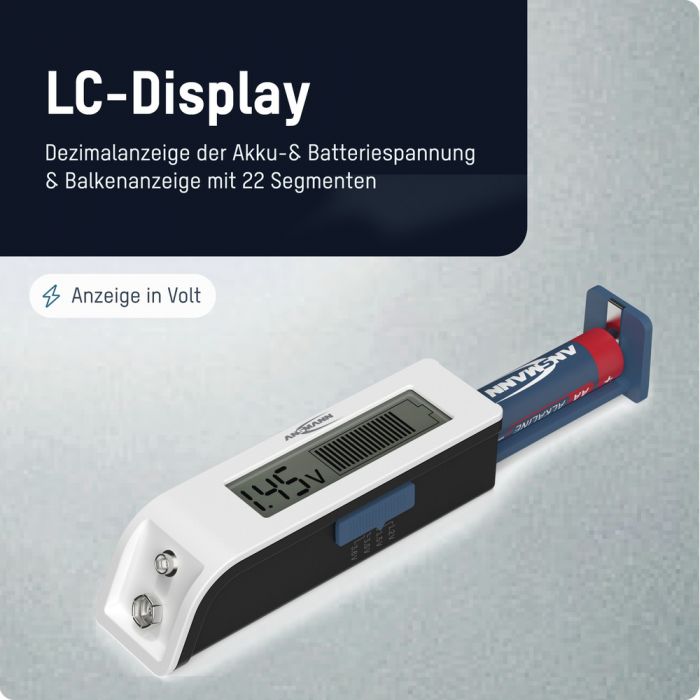 Comfort Check Battery Tester For Alkaline, Lithium, Lithium-ion and NiMH Batteries