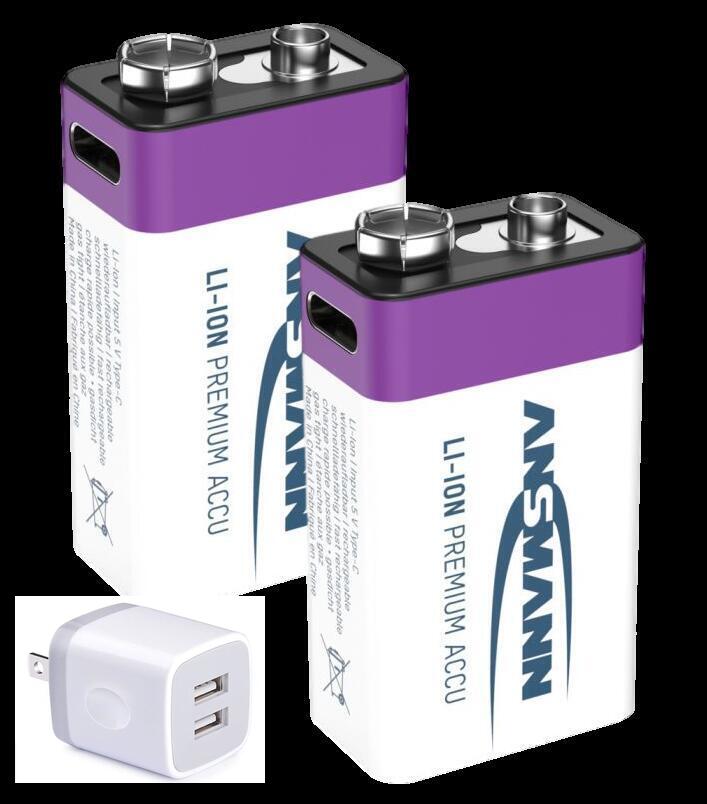 Ansmann 9V 400 Lithium-Ion Rechargeable Battery