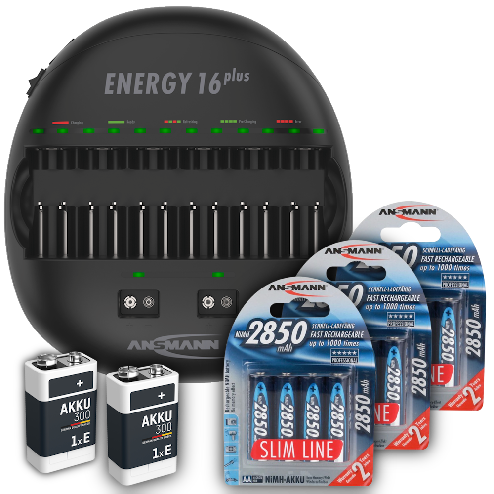 Energy 16 Plus 9V 300 & AA 2850 Slimline Bundle