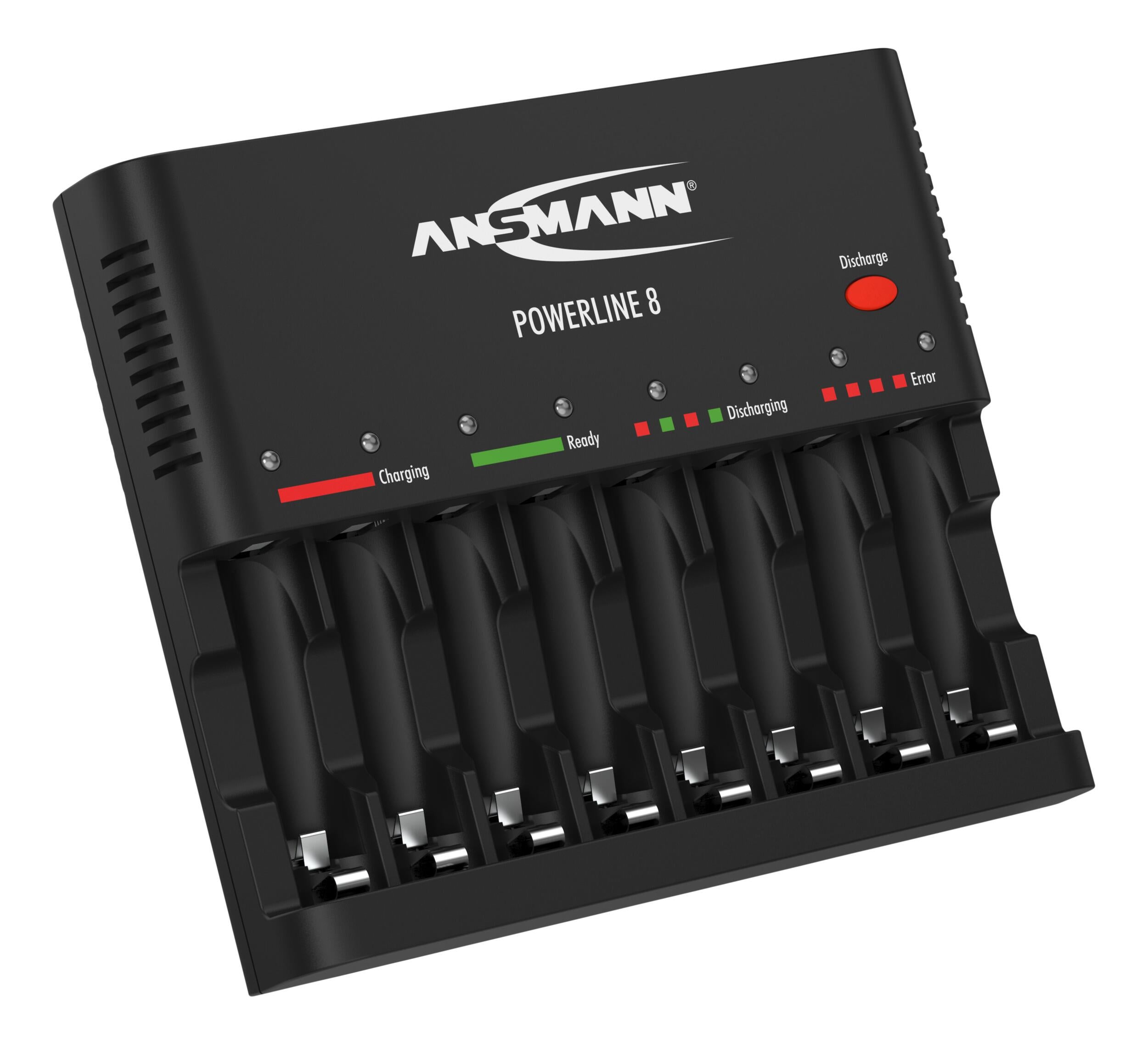 Ansmann Powerline 8 with 8 Fujitsu AA Low Discharge Rechargeable Batteries