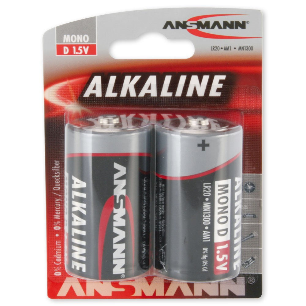 Ansmann Alkaline D Battery, 2pk 1514-0000