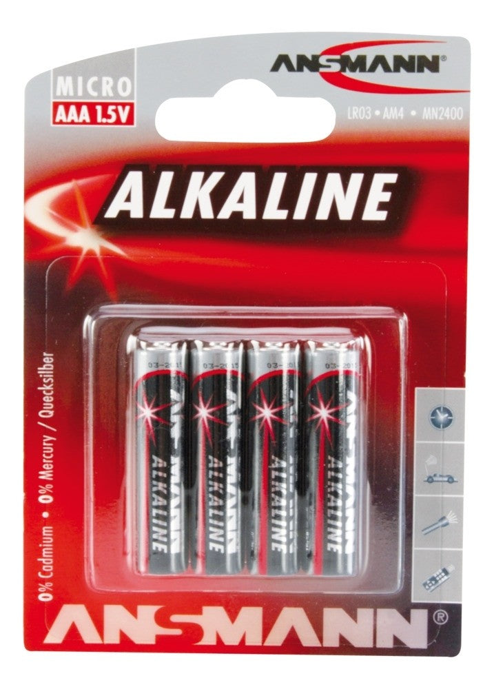 Alkaline Battery AAA Cell,  4 pk - blister packaging