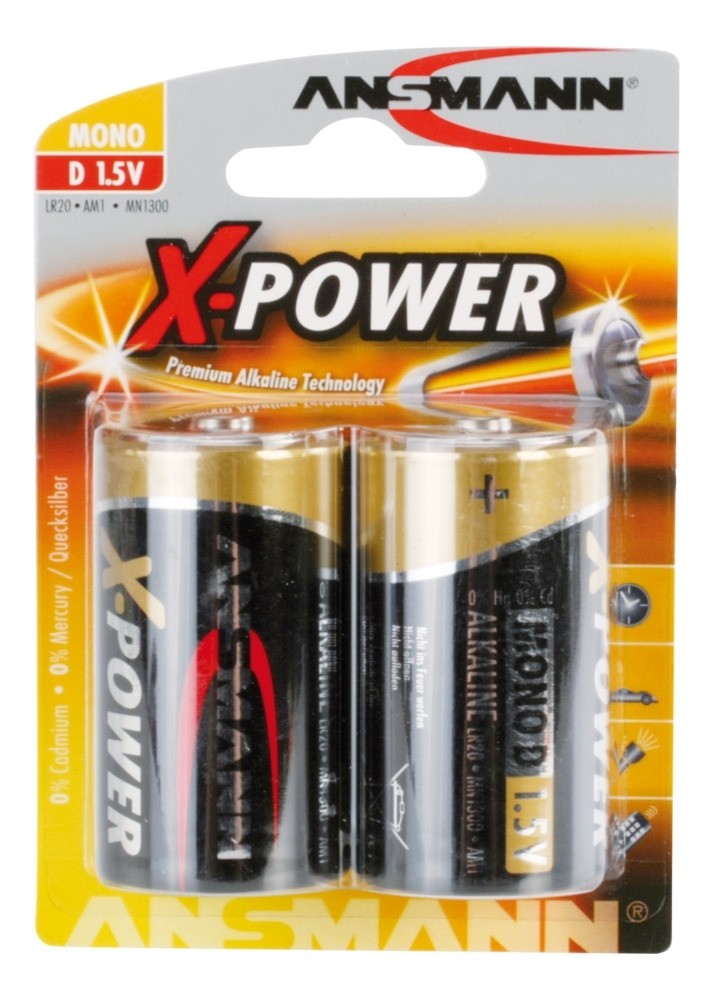 X-Power Premium Alkaline D Cell 2pk