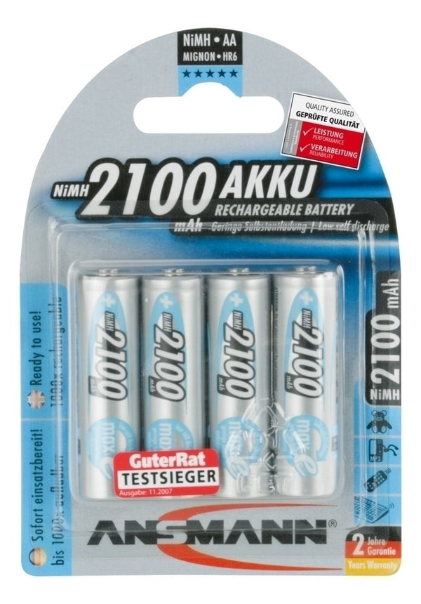 Ansmann Max E AA 2100 mah Low Discharge Rechargeable Battery 4pk.