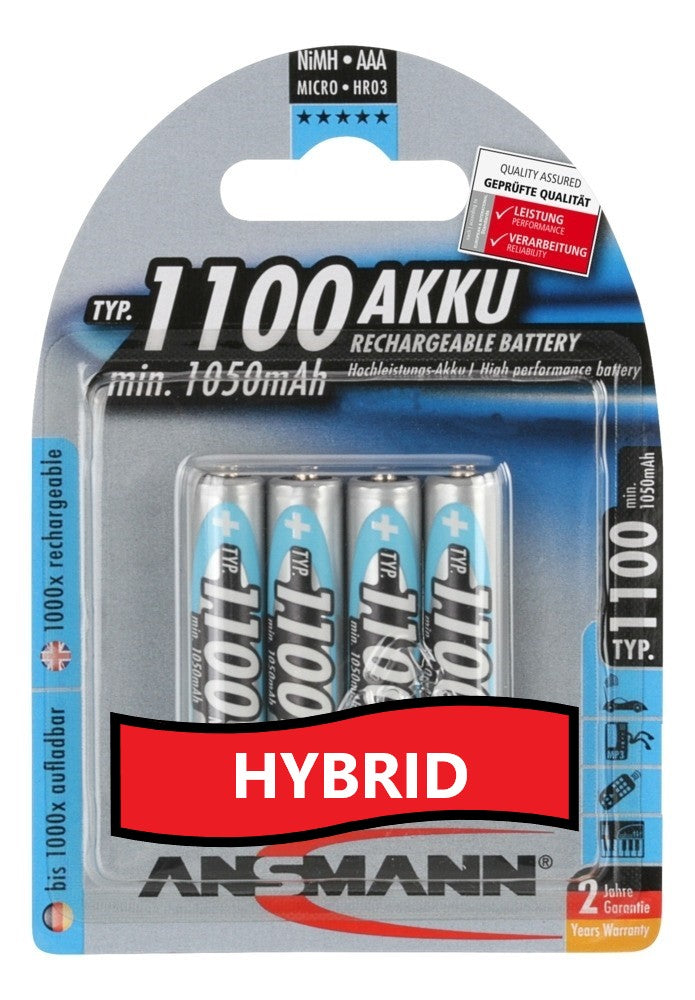 Ansmann HYBRID 1100 mah AAA Rechargeable Batteries