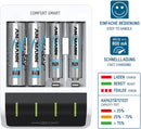 ANSMANN Comfort Smart Battery Charger for 4X NiMH AA/AAA Batteries - with Perfect 7 Charging Technology & Repair Mode