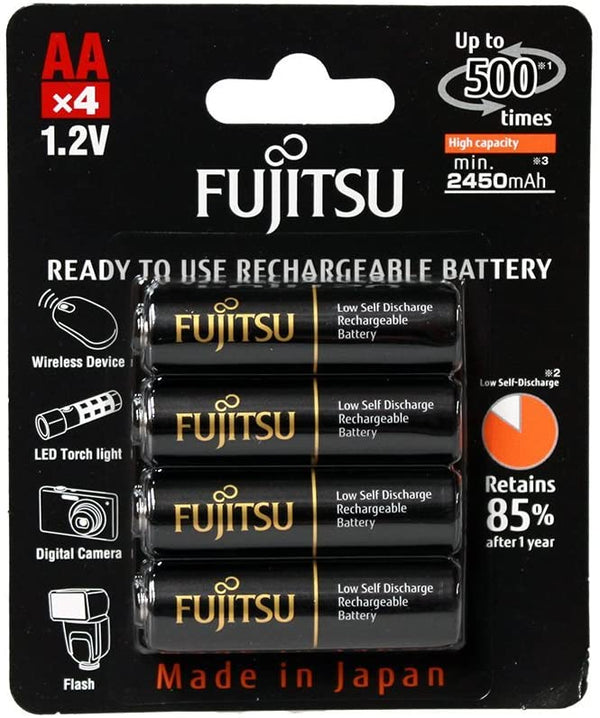 Fujitsu 2550 mah 4-Pack AA High Capacity Rechargeable Batteries