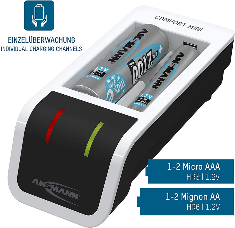 Ansmann Battery Charger – Automatic Battery Charger with Perfect 7 Charging Technology & Repair Mode Comfort Mini