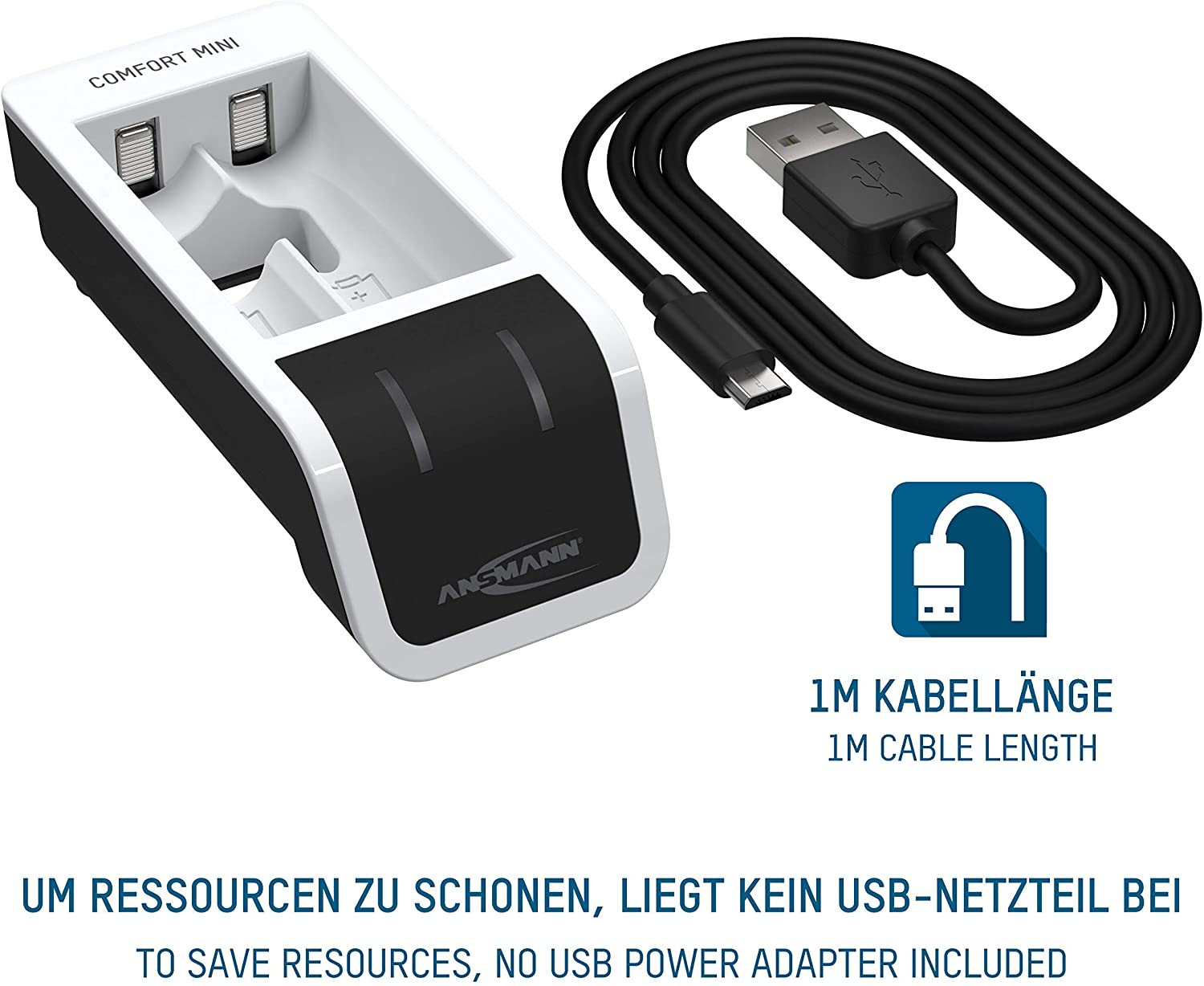 Ansmann Battery Charger – Automatic Battery Charger with Perfect 7 Charging Technology & Repair Mode Comfort Mini