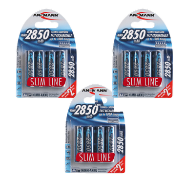 Ansmann AA 2850 mah High Capacity Slimline Rechargeable Battery 4-pk